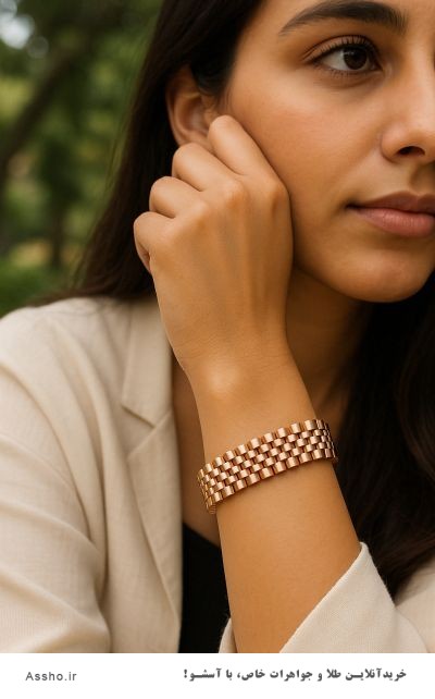 دستبند رولکس زنانه اصل با جعبه اورجینال رولکس